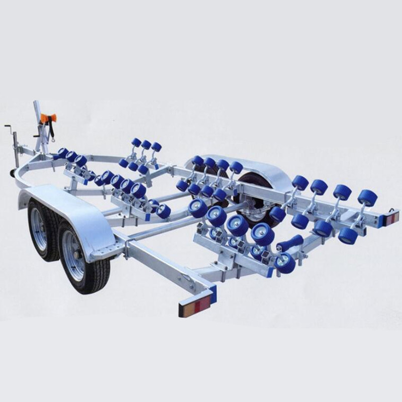 Rescue boat accessories trailer Hot Dip  Watercraft two axis Trailer  within 7 meters long boat Trailer