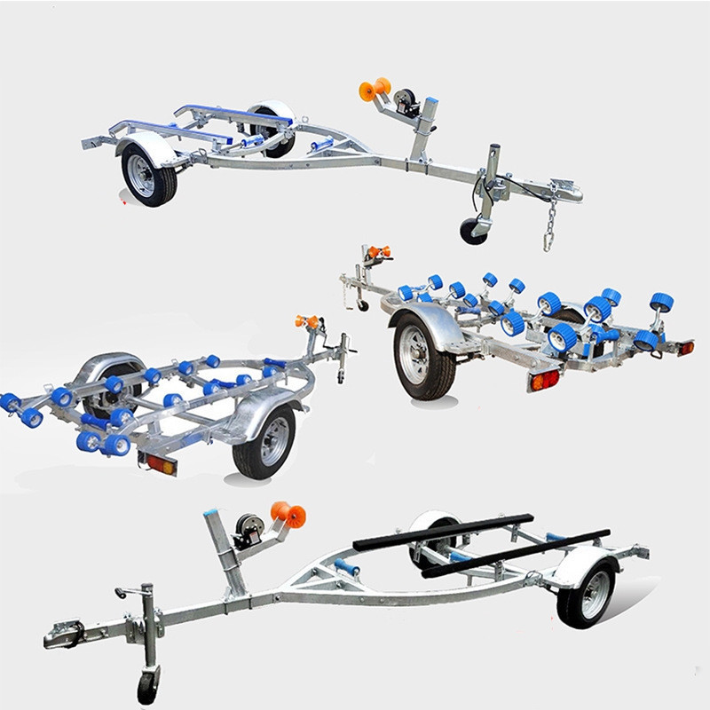 Rescue boat accessories trailer Hot Dip  Watercraft two axis Trailer  within 7 meters long boat Trailer