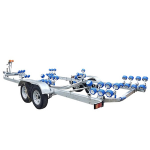 Rescue boat accessories trailer Hot Dip  Watercraft two axis Trailer  within 7 meters long boat Trailer