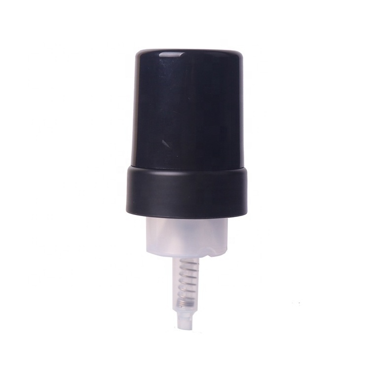 waterproof foam soap pump for hand cleanser foaming pump sprayer 43/410 luxury bottle with black plastic pump head