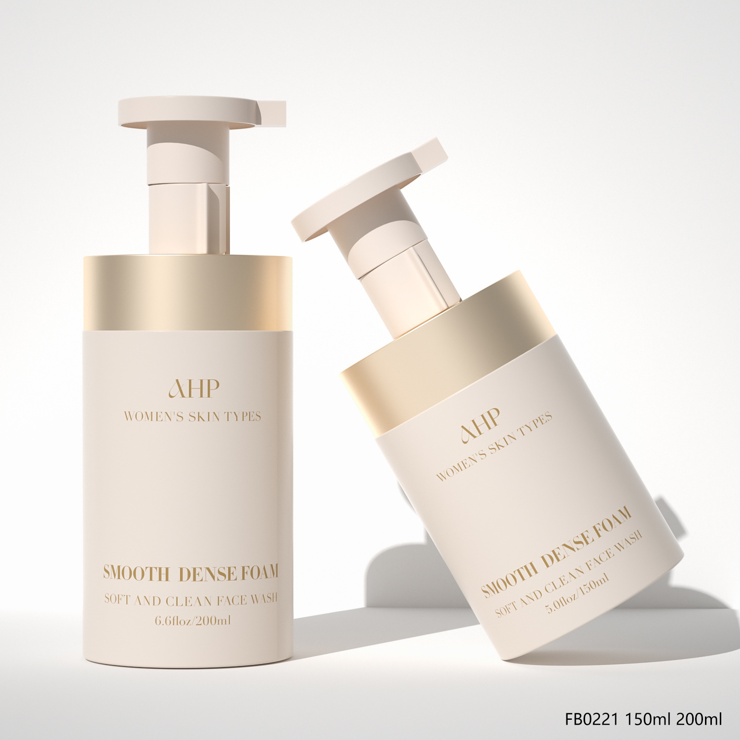 AHP frosted skincare custom luxury foam pump bottle 150ml 200ml shampoo pump bottle gold liquid soap cosmetics packaging