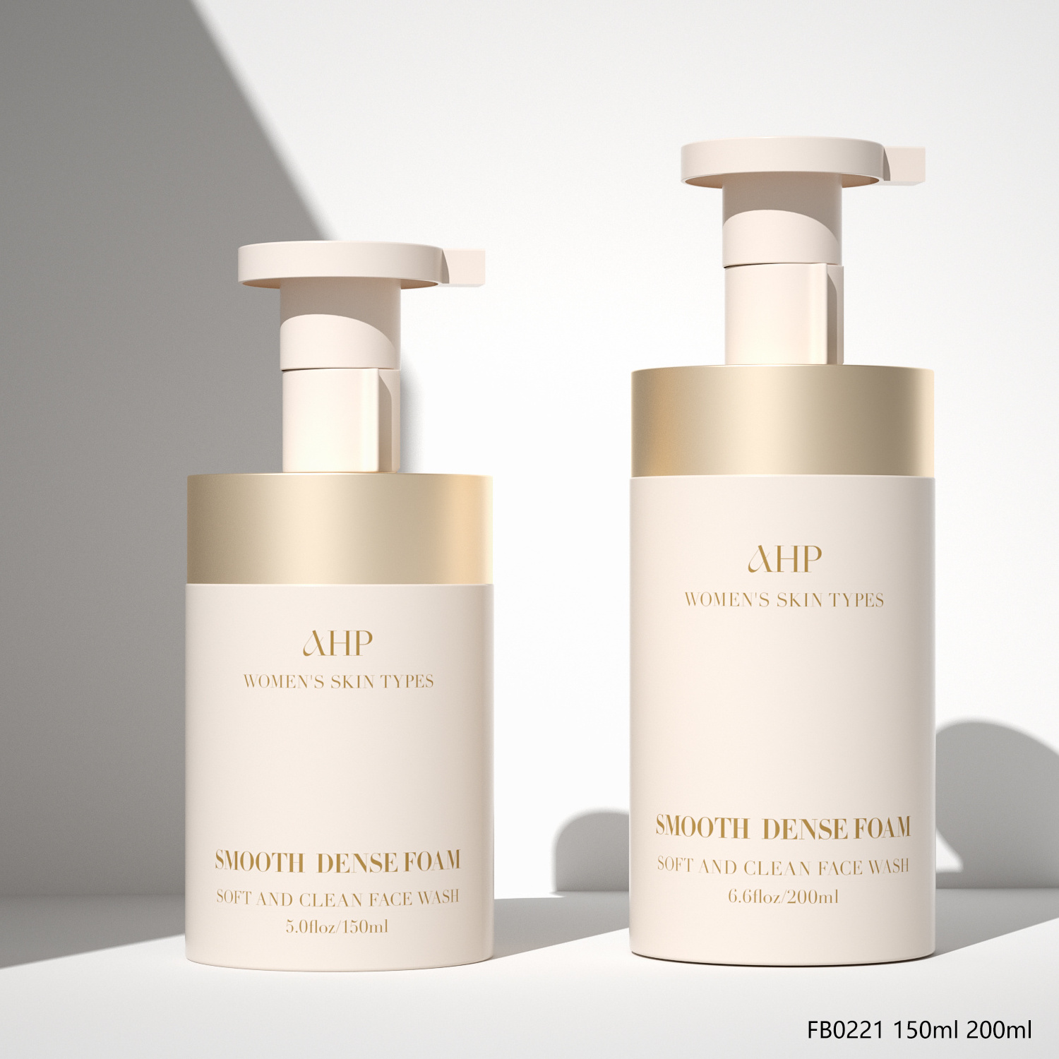 AHP frosted skincare custom luxury foam pump bottle 150ml 200ml shampoo pump bottle gold liquid soap cosmetics packaging