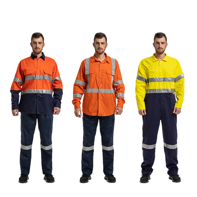 Hot Sale Custom Australia High Visibility Mining Construction Reflective Safety Hi Vis Work Clothing For Men