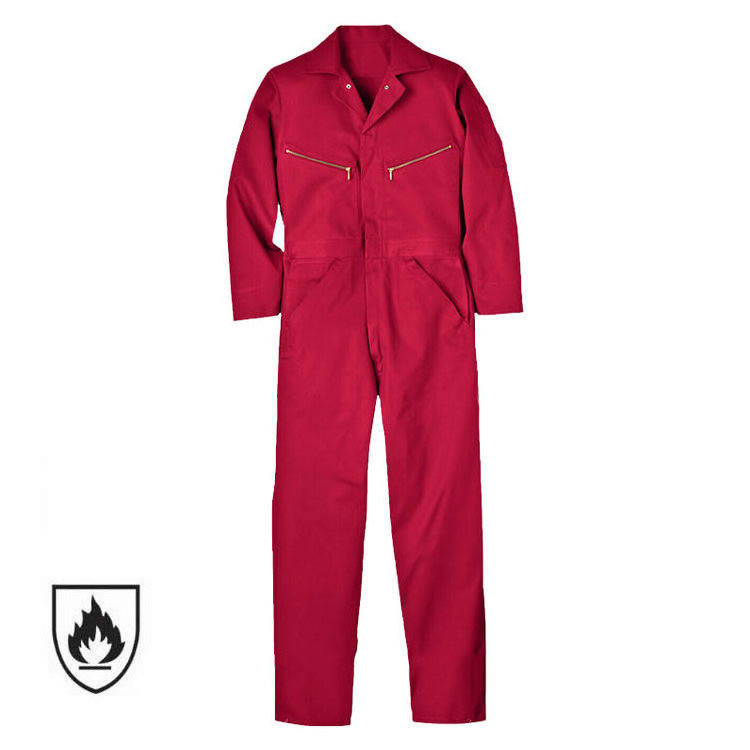 Hot Sale NFPA 2112 EN 11612 Red Welding Fire Resistant Flame Retardant Boiler Suit