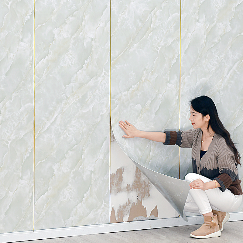 Plastic pvc peel and stick on 3d self adhesive wall tiles for walls