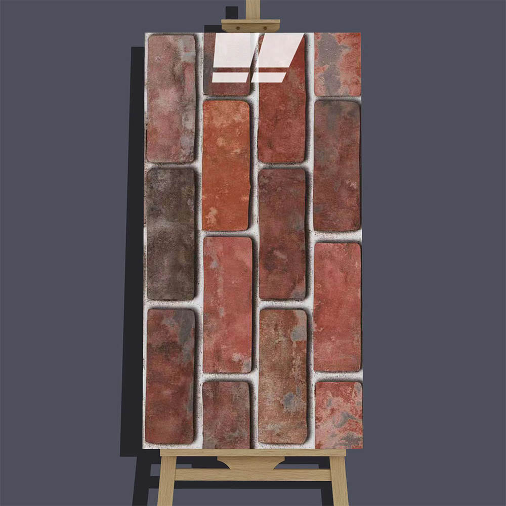 Peel and stick self adhesive foam wallpaper 3d red  brick wall tiles