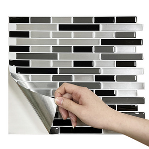 Adhesive 3d peel and stick kitchen backsplash mosaic wall tiles for wall and floor decoration