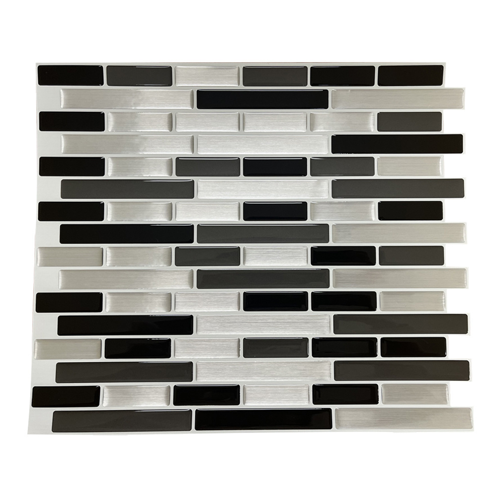 Waterproof 3d peel and stick mirror pvc self adhesive mosaic wall tiles stickers