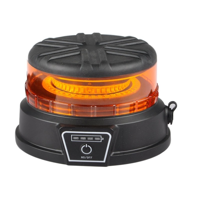 Amber ECE R65 Emergency Warning Lamp Mining Truck Flashing Rechargeable LED Beacon Strobe Light with Wireless Controller