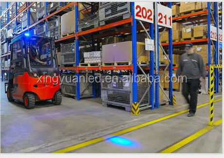 Red Zone Caution Light Fork Warning Hazard Signal Indicator Light LED Forklift Blue Spot Light