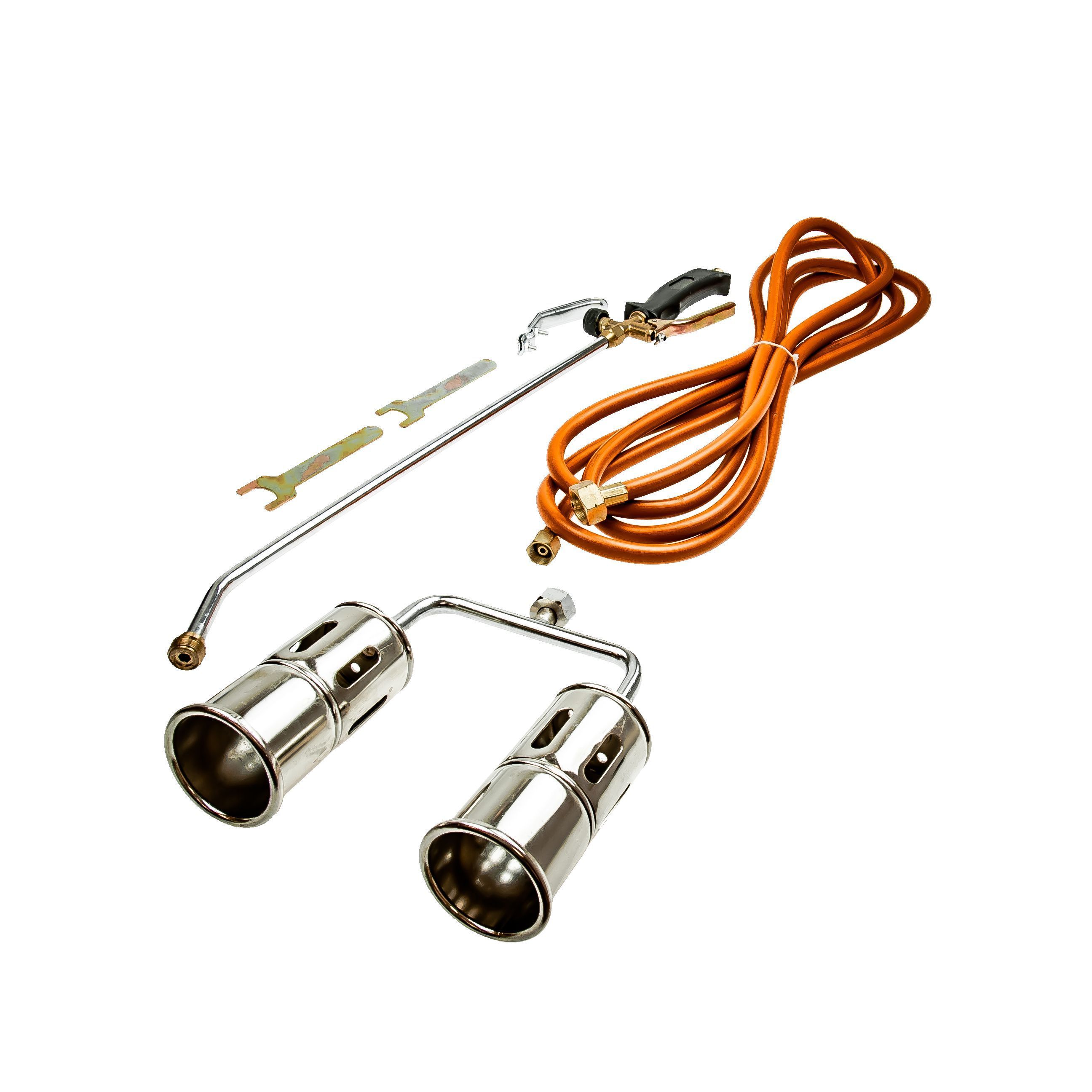 Double-burner Propane torch with 4m hose for burning weeds for heating for roofing