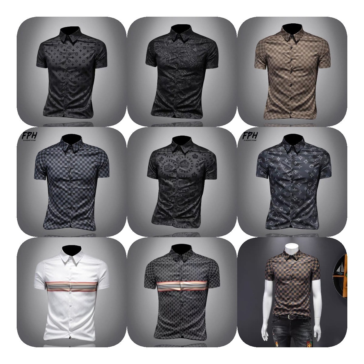 Summer Clothes For Men Polo Shirts Youth Personality Tops Hawaiian Shirt Men's Short-sleeved Shirts Thin Print T-shirts