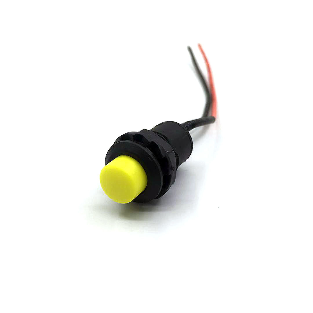 DS-425 with wire push button switch 12MM plastic Momentary Reset/self locking switch Latching on-off round button switch 2PIN