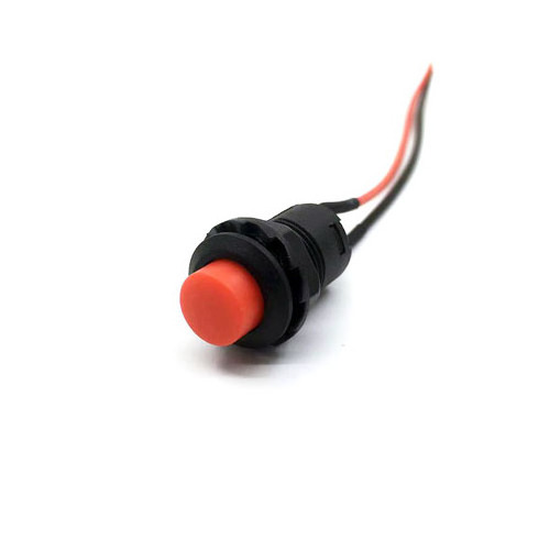 DS-425 with wire push button switch 12MM plastic Momentary Reset/self locking switch Latching on-off round button switch 2PIN