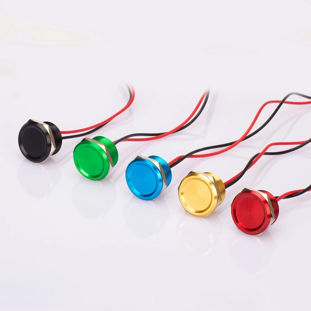 16mm 19mm 22mm 25mm Metal Piezo Switch Waterproof IP68 Touch Switch Aluminum Anodized Momentary Push Button Switch