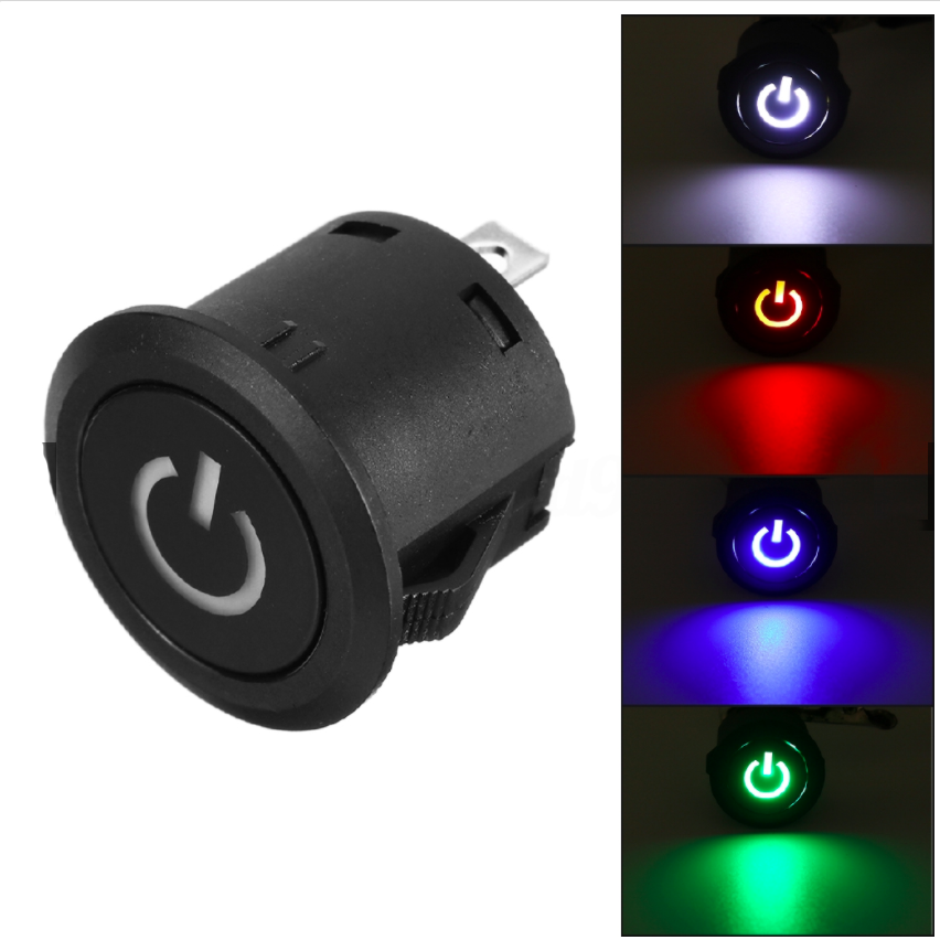 22mm LED Autolock Power push Button ON-Off Switch Latching self-locking button switch start button switch