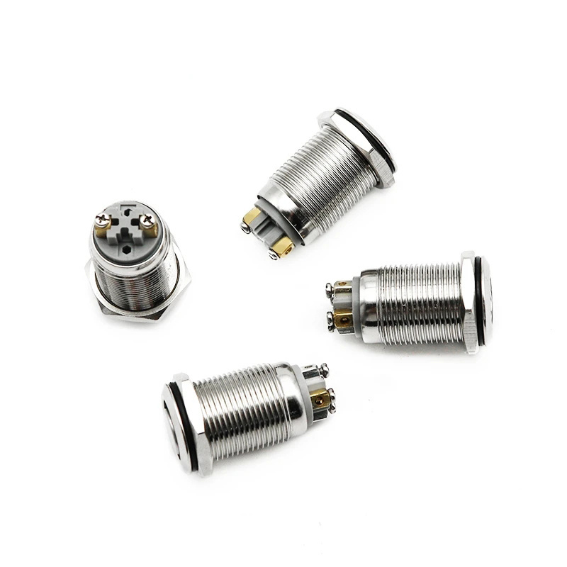 16 mm metal push button switch with light   screw pin latching machine start button