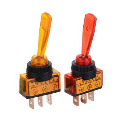 3Pin LED Rocker Switch 12V 20A Red Green Blue Orange LED Toggle Rocker Switch 3 Pin On/Off SPST For Car Boat Marine