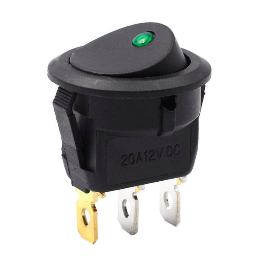 12v 20A volt led lamp rocker switch 3pin  kcd1 ON OFF round rocker switch Automobile refit switch