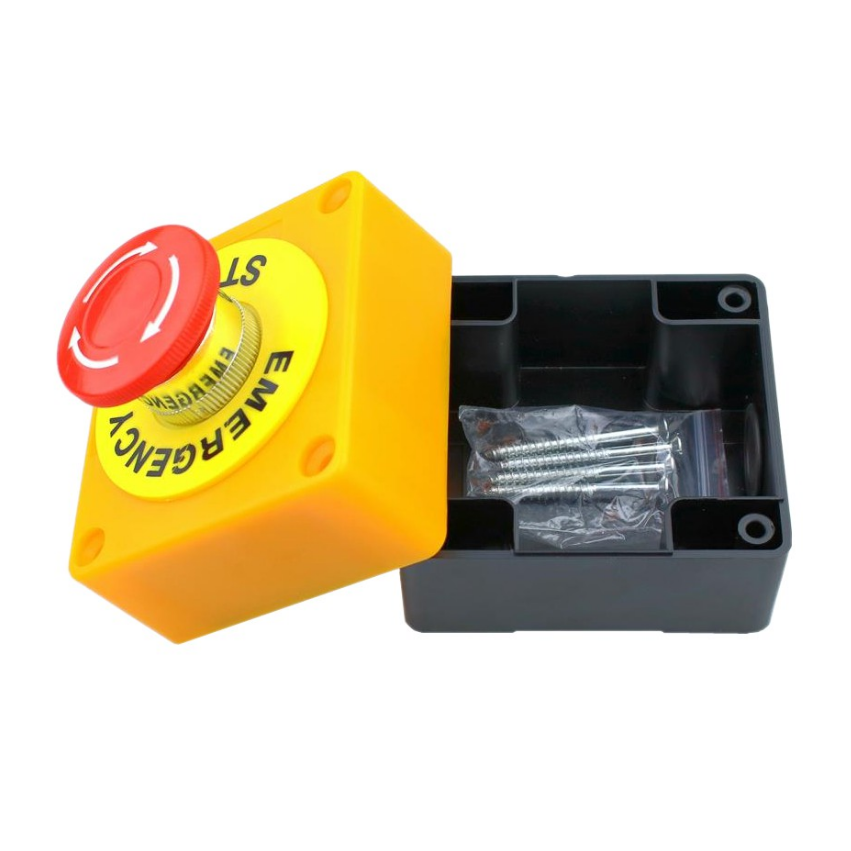 LAY7-11ZS Lift Elevator Safety STOP Emergency Stop Push Button Switch Box Waterproof 1NO 1NC Switch