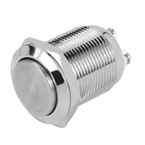 19mm 1NO 2 Pin Screw Terminal Ball Button latching Stainless Steel Waterproof Metal Push Button Switch