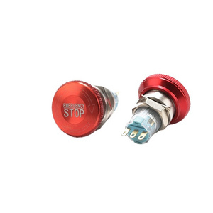 16mm 19mm 22mm metal Heavy Duty 22mm RED Mushroom head Emergency Stop button Switch E-stop 1NO1NC