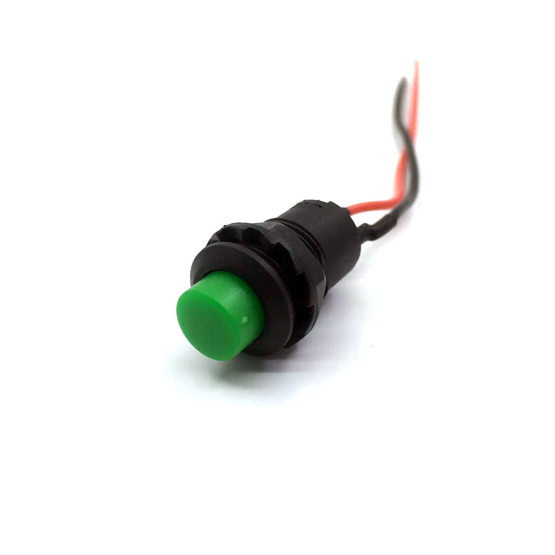 DS-425 with wire push button switch 12MM plastic Momentary Reset/self locking switch Latching on-off round button switch 2PIN