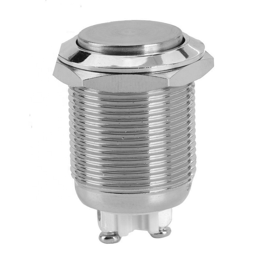 19mm 1NO 2 Pin Screw Terminal Ball Button latching Stainless Steel Waterproof Metal Push Button Switch