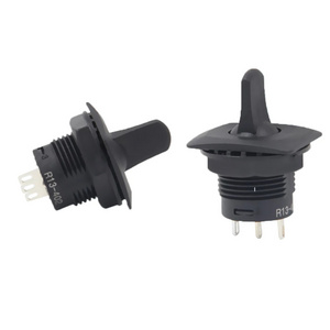 Black R13-402 ON-OFF-ON 3Pin 3Position 2Position  Round Flat Toggle Switch SPDT