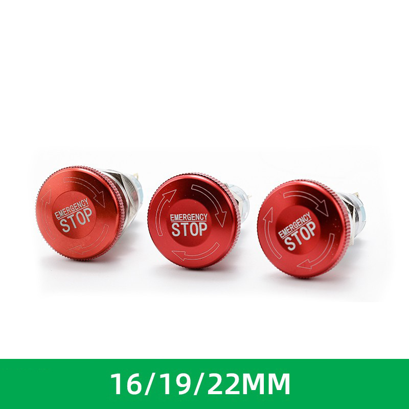 16mm 19mm 22mm metal Heavy Duty 22mm RED Mushroom head Emergency Stop button Switch E-stop 1NO1NC