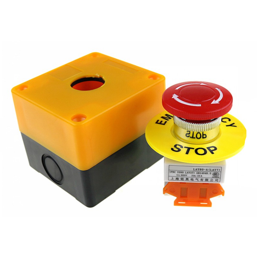 LAY7-11ZS Lift Elevator Safety STOP Emergency Stop Push Button Switch Box Waterproof 1NO 1NC Switch