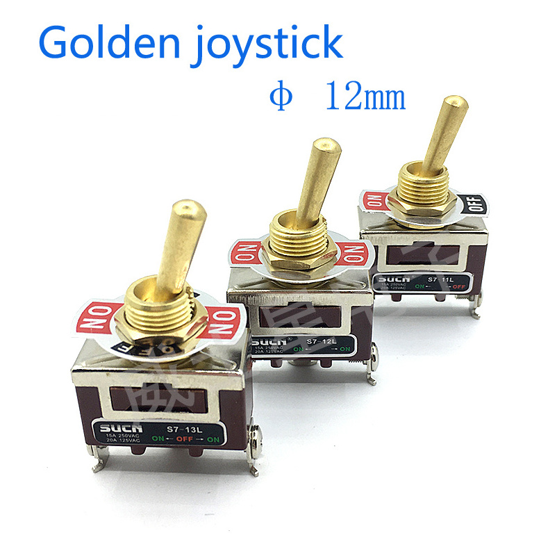 12mm spring return toggle switch 2 way on off on momentary gold handle toggle switches rocker switches