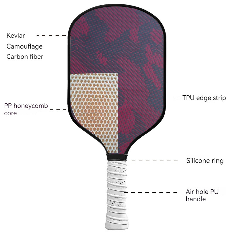 Oem New Usapa approved Kevlar Pickleball Paddle Custom Thermoformed Kevlar 3K Carbon Fiber Pickleball Paddle