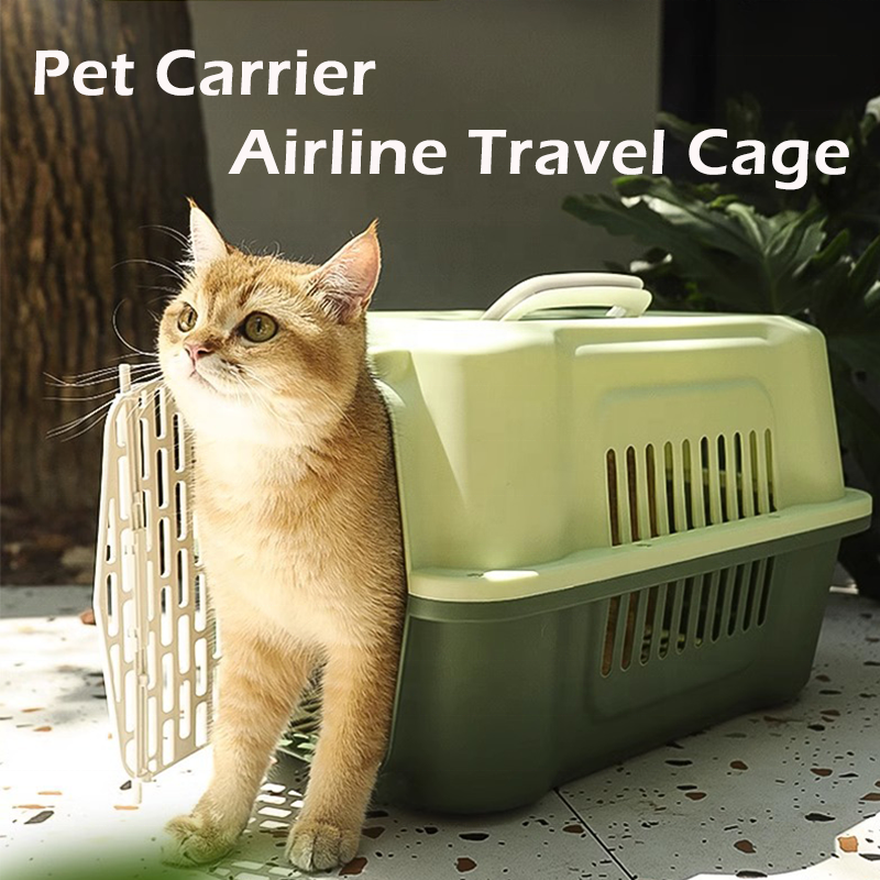 dog accessories Travel pet air cage pet air box Travel cat pet flight cage folding portable cat cage plastic