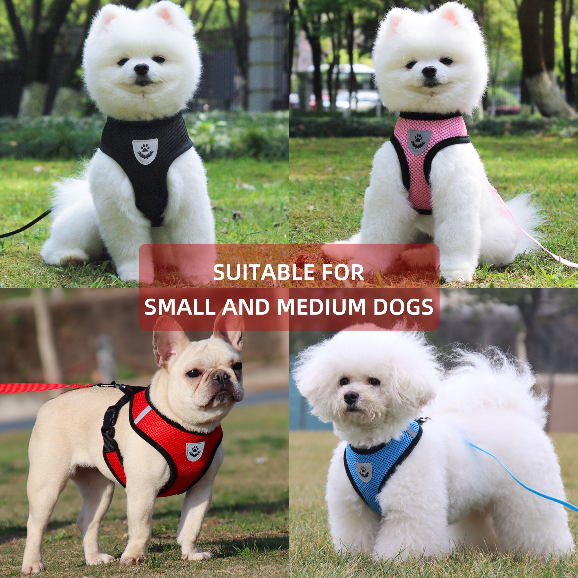 hotselling Manufacturers Free Sample Neoprene Adjustable dog Harness Reversible Dog Harness Set Luxury design Custom pet Harness