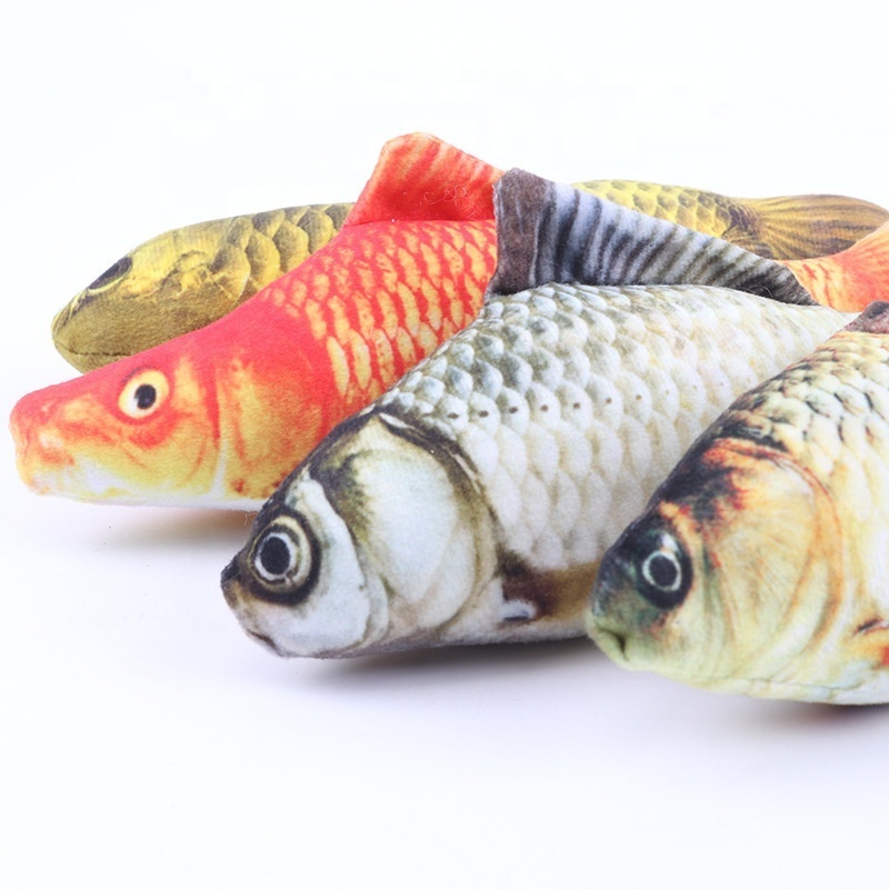 Simulation Fish Toy Pet Emulational Plush Catnip Kitten Carp Silver Arowana Mackerel Pike Toy Funny Cat Toy