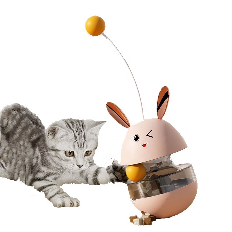 pet toys Hot selling pet interactive & movement toys 2023 cat teaser stick cat balance toy tumbler missing food ball