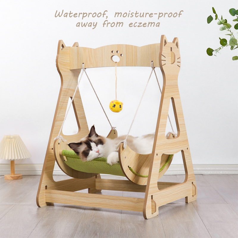 Hammock Cat Swing Pet Rocker Hanging Basket Hanging Nest Cat Lounger 2024 Pre-sale Wooden Wooden Sisal House Wood Cats&dogs