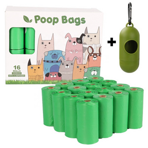 Custom Printed Eco Friendly Disposable Biodegradable Compostable Plastic Trash Garbage Pet Dog Waste Poo Poop Bag For Dogs