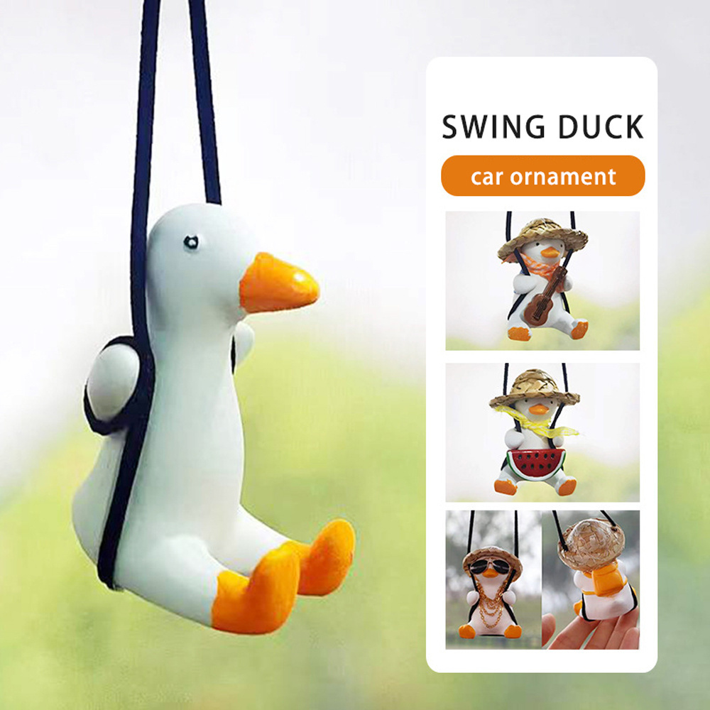 Cartoon New Luxury Car Interior Accessories Rear Mirror Hanging Swing Duck pendant