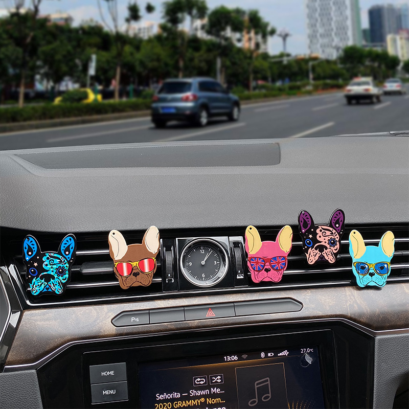 Aromatherapy Humidifier Purifier Perfume Refill Fragrance Pet Puppy With Sunglasses Diffuser French Bulldog Car Air Freshener