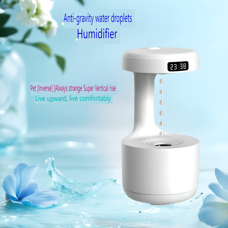 Aromatherapy Essential Oil Diffuser Car Fountain Freshener Night Micro Purifier Water Drip Rain Anti Gravity Humidifier