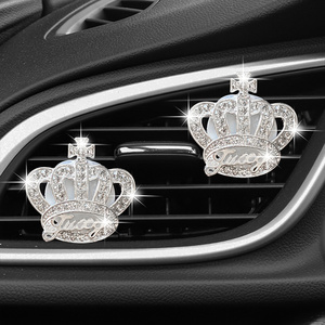 Jewelry Women Girl  Wedding Gifts DIY Conditioning Diffuser Rhinestone Outlet Perfume Clip Bling Crystal Crown Car Air Freshener