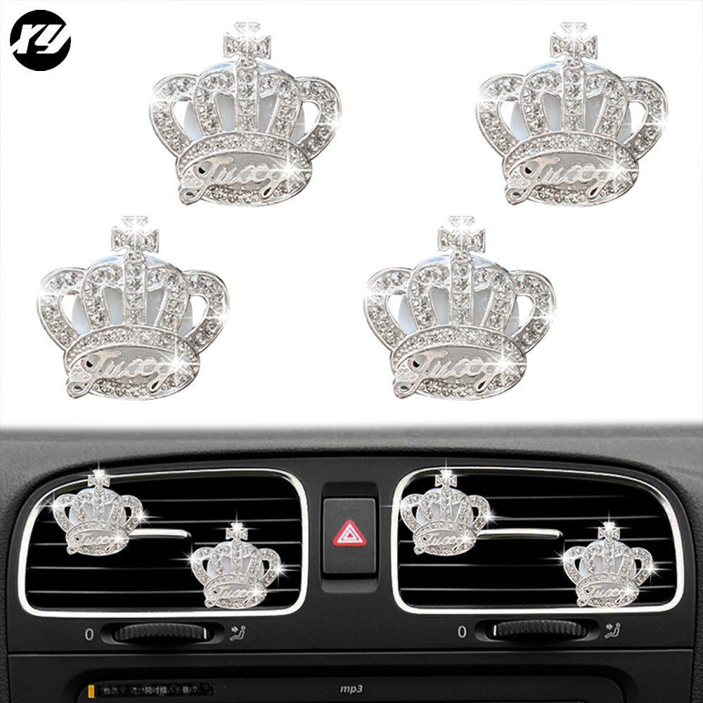 Jewelry Women Girl  Wedding Gifts DIY Conditioning Diffuser Rhinestone Outlet Perfume Clip Bling Crystal Crown Car Air Freshener