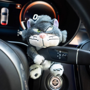 Car Interior Accessories Cute Cartoon Fur Exquisite Car Short Plush Toys Lucifer Cat Shift Gear Knob Decoration Ornament