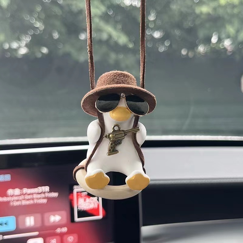 Popular Pendant Car Interior Accessories swinging duck car hanging ornament Cute swinging duck