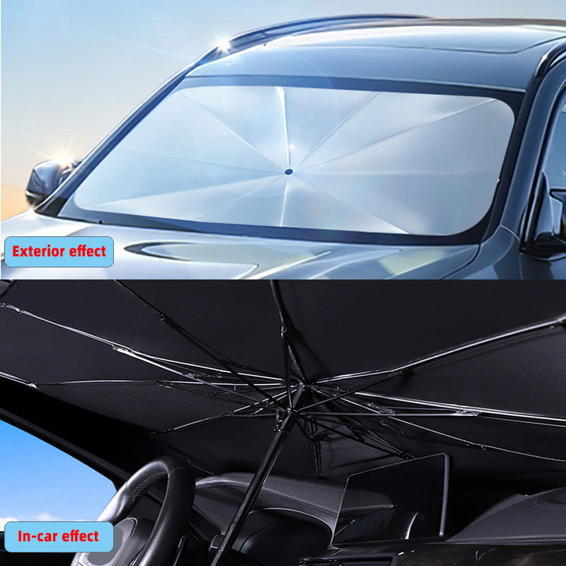 Wholesale Foldable Car Front Windshield Sunshade Umbrella Heat Insulation UV Sun Protection Umbrella for Auto Trunks