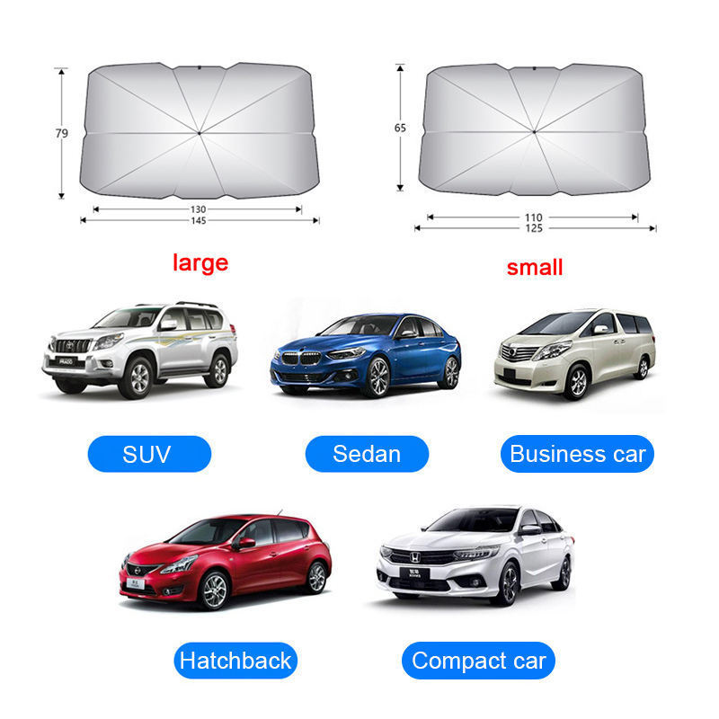 Wholesale Foldable Car Front Windshield Sunshade Umbrella Heat Insulation UV Sun Protection Umbrella for Auto Trunks