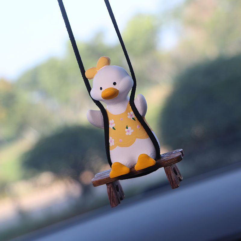 Wholesale Pink Yellow Swing Duck Pendant Resin Cute Mini Swing Duck Car Hanging Ornaments