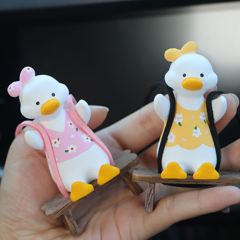 Wholesale Pink Yellow Swing Duck Pendant Resin Cute Mini Swing Duck Car Hanging Ornaments